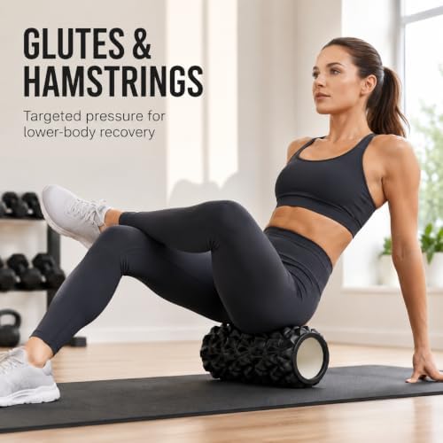 High-Density Foam Roller for Recovery and Relaxation, Muscle Massage and Myofascial Trigger Point Release, Relieves Muscle Pain, Improves Mobility (Black) - Image 5