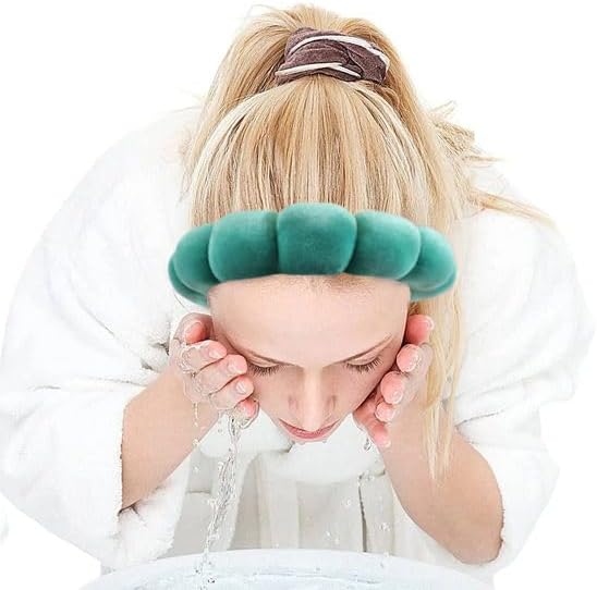 Ayesha Soft Velvet Headband for Women and Girls, Wrap Hairband for Washing Face, Shower, Makeup, Skincare, 1 Count (Pack of 1), Green - Image 6