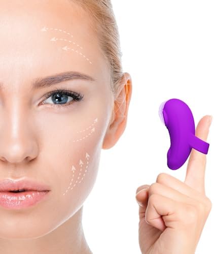 Multifunctional Portable Face & Eye Massage Tool, Mini-Ring Powerful Handheld Massager, Waterproof Eye, Jaw, Finger and Body Massager, Relieves Facial Muscle Fatigue and Pain - Purple by maedouy