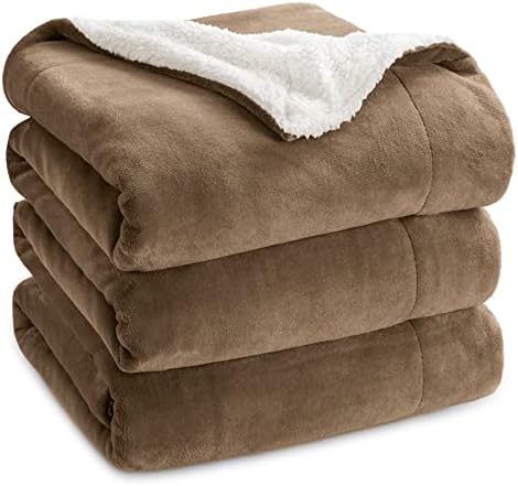 Bedsure GentleSoft Sherpa Fleece Blankets King Size for Bed, Non-Heated, Thick and Warm Throw for Women and Men, Soft Fuzzy Plush King Blanket for Winter, Camel, 108x90 Inches by Unknown