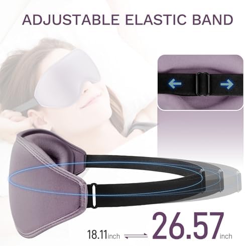 99% Fully Block Out Light Eye Sleep Mask, 3D Deep Contoured Eyes Cover Zero Pressure, Long Lash Extension Eyes Mask with Adjustable Straps for Sleeping Travel Home Nap Rest Women Men (Light Purple) - Image 6