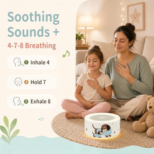 Kipcush White Noise Machine for Baby & Adults, Sleep Sound Machine with 30 Soothing Sounds, 8-Color Night Light, Memory Function, White Noise for Sleeping, Nursery, Office, Travel, Relaxation - Image 4