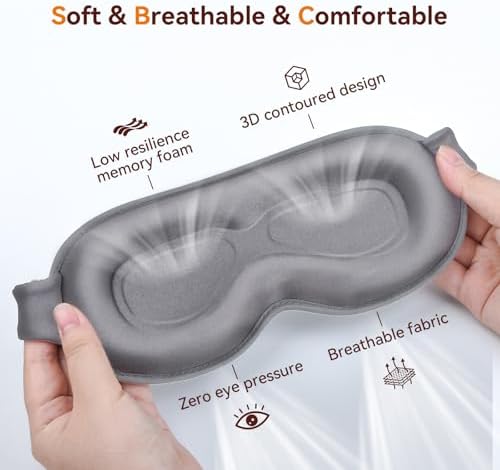 Sleep Mask, EVA BELLE Sleep Masks for Men Women, Zero Eye Pressure 3D Sleeping Mask, 100% Light Blocking Eye Covers with Adjustable Strap for Sleeping Travel Home Nap Rest Memory Foam - Image 2