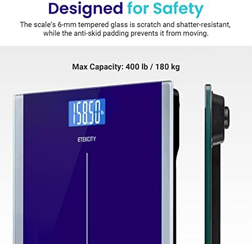 Etekcity Scale for Body Weight, Bathroom Digital Electric Scale for People, Measures Weight up to 400 lbs, Blue (Pack of 5) - Image 4