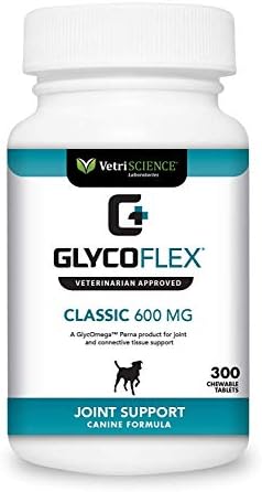 VetriScience GlycoFlex Classic 600 MG Green Lipped Mussel Supplement for Dogs – Joint and Ligament Support with Natural Omega-3s, Glucosamine, Chondroitin, and Zinc by VetriScienceLaboratories