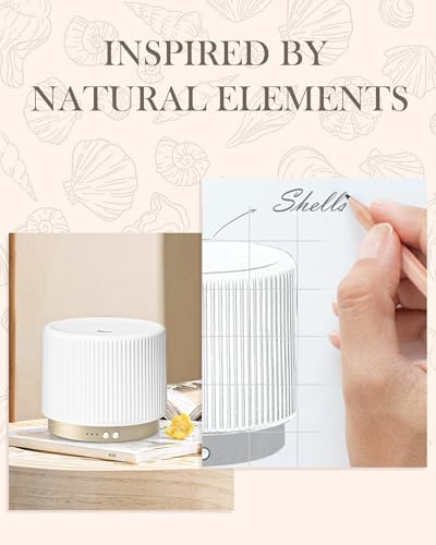 Essential Oil Diffuser - 280ml Ceramic Diffuser for Large Room & Commercial Use, 2.4MHz Aromatherapy Diffuser with Cool Mist Humidifier & Night Light, Ideal for Bedroom, Office, Yoga, Spa, Gifts - Image 3