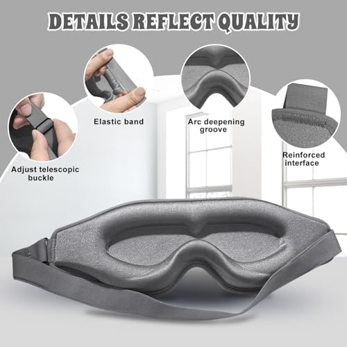 3D Advanced Eye Mask for Sleeping，Ultra Delicate Soft Skin Friendly Eye mask，100% Blackout Sleep Eye Mask for Sleep, Eyelash Extension Sleep mask - Image 6