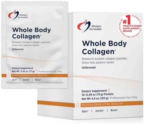 Designs for Health Whole Body Collagen Powder - Hydrolyzed Collagen Peptides Powder for Skin, Joint + Bone Health - Fortigel, Fortibone & Verisol Collagen for Women & Men, Unflavored (10 Packets) by DesignsforHealth