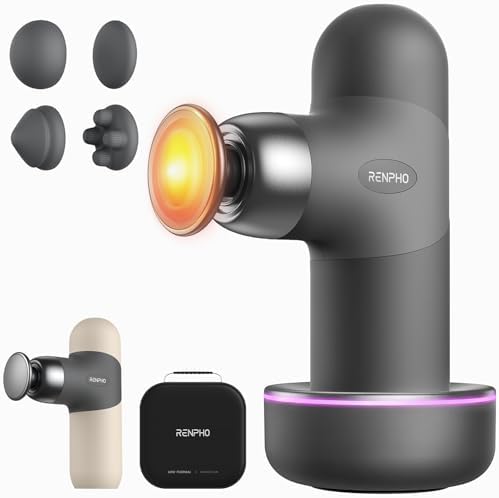 RENPHO Mini Thermal Deluxe Massage Gun with Heat, Charging Dock, Small by RENPHO