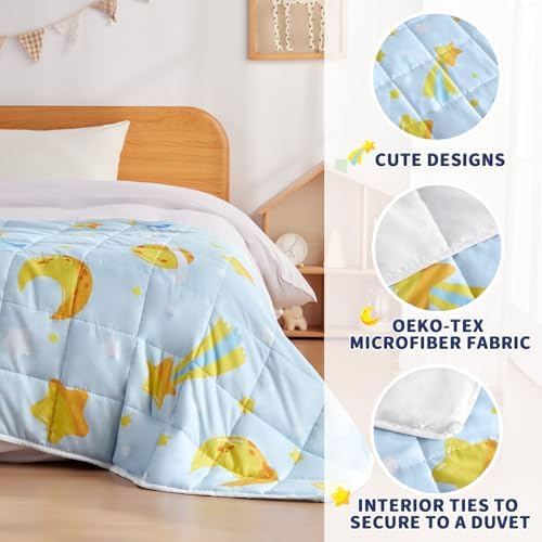 anfie Weighted Blanket(36"x48" 5lbs) Weighted Blanket Cooling Blanket for Resting,Throw Size Breathable Blanket with Premium Glass Bead(Light Blue Moon) - Image 2