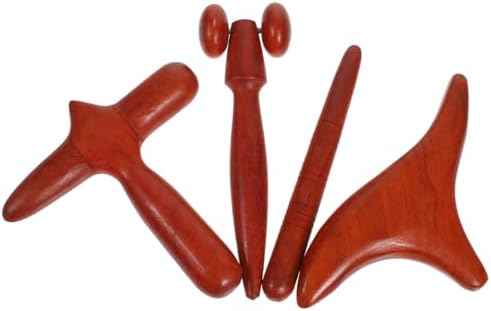Massage Tool Set 4-piece Self Massage Stick and Gua Sha Scraping Tool for Easy Grip Portable Therapy 5.31 X 5.03 X 0.55 in by TOVINANNA