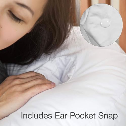 DMI Protective Pillowcase for the Side Sleeper Pillow, Extends Product Life of Pillow, Protects Against Moisture & Stains, Zipper & Snap Enclosure, White - Image 2