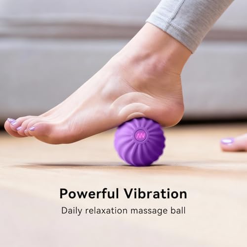 2.4" Mini Electric Vibrating Massage Ball, 10-Speed Fitness Yoga Massage Roller for Palm, Hand, Foot, Leg, Neck, Back, Multi-Directional Massage Ball (Violet) - Image 3