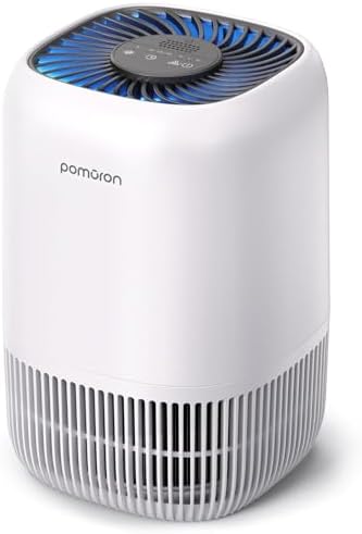 POMORON Air Purifiers for Bedroom Home, Air Filter Cleaner with Fragrance Sponge, H13 True HEPA Filter for Smoke, Allergies, Pollen, Pet Dander, Odor, Dust, Portable Air Purifier for Bedroom Office by POMORON