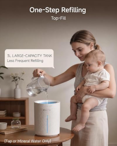 Space Player 3L Cordless Dual-Spray Cool Mist Humidifier, 4000mAh 23dB - Image 3