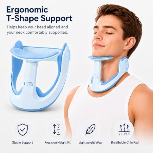 Neck Brace Posture Corrector, Memory Foam Cervical Collar for Pain Relief & Neck Hump, Adjustable Neck Support for Office, Travel & Daily Use - Soft Breathable, Men Women - Image 2