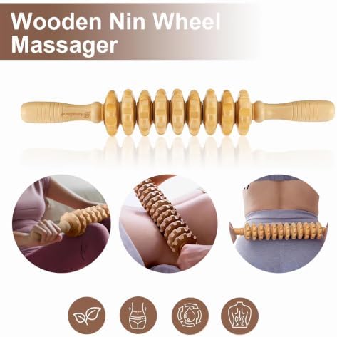 15 Pcs Wood Therapy Massage Tools Set, Wooden Rollers, Gua Sha & Facial Massage Tools for Body Sculpting and Self Care, Full Body Home Spa Kit - Image 6