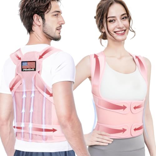 Posture Corrector for Women and Men - Adjustable Back Brace for Pain Relief - Enhances Posture and Provides Lumbar Support - Upper and Lower Back Straightener - Breathable Back Support (Small, Pink) by EmpowerYourWellnessJourney