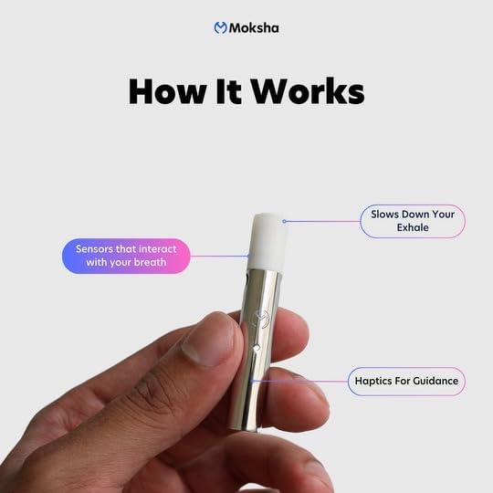 Moksha O₁ Gamified Stress & Anxiety Relief | Smart Meditation Device for Relaxation and Sleep | Interactive Breathwork & Biofeedback Tool | iOS Only (Space) - Image 2