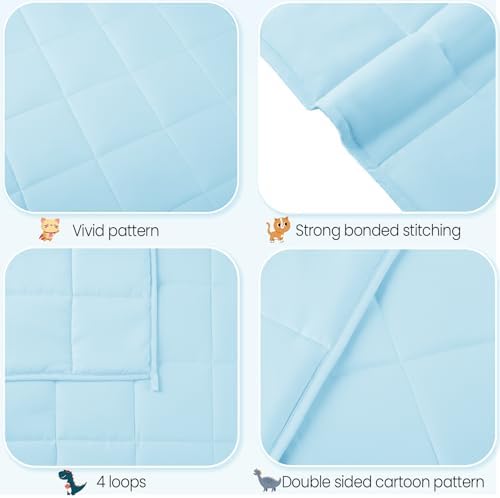 Weighted Blanket - 10 lbs Lightblue Heavy Blanket - Small Size Breathable Lap Blanket(50"x60", 10 lbs) - Image 6