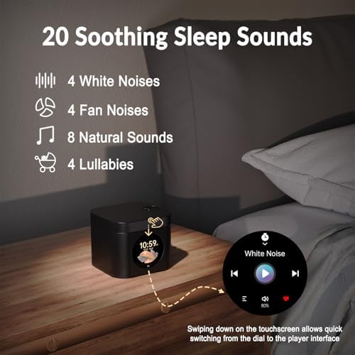 Kipcush Sleep Sound Machine - Dual Speakers, Tibetan Singing Bowls, 19 Soothing Tones, 20 White Noises, Visual & Auditory Breathing Guides | Deep Sleep, Anxiety Relief, Meditation, Rechargeable - Image 3