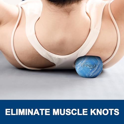 Massage Lacrosse Ball, 2.5 Inch Firm Solid Rubber Deep Tissue Ball for Myofascial Release, Plantar Fasciitis & Muscle Knot Relief, for Foot, Glutes, Shoulder Blades, Calves, 1 Count Blue-02 - Image 4