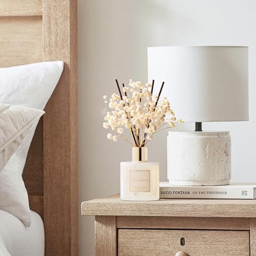 COCORRÍNA Reed Diffuser - Jasmine & Mint 6.7 Fl.oz Reed Diffuser Set with Sticks & Preserved Baby's Breath, Reed Diffuser for Home Bathroom Shelf Decor - Image 5