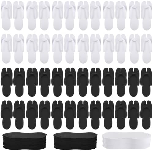 Disposable Pedicure Flip Flops Slippers Bulk,White EVA Flip-Flops Kit,SPA Pedicure Slippers for Adult,Lightweight and Easy to Wear,Ideal for Nail Salons,Hotels,Travel,Home,Party by TIMCORR