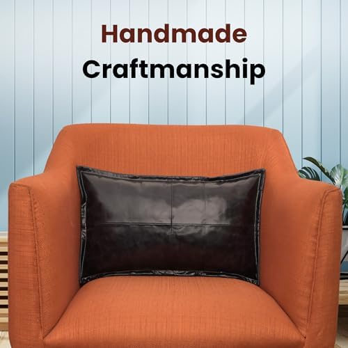 LL LEATHER LOVERS 100% Lambskin Leather Pillow Cover - Sofa Cushion Case - Decorative Throw Covers for Living Room & Bedroom, Ink Blue Box Pack of 1-14X22 Inch - Image 3