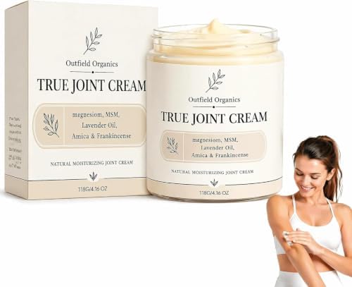 Outfield Organics True Joint Cream – 4-in-1 MSM Cream for Joint Pain with Magnesium,Arnica, Lavender & Frankincense,Non-Greasy Massage (1) by Yiishuiil