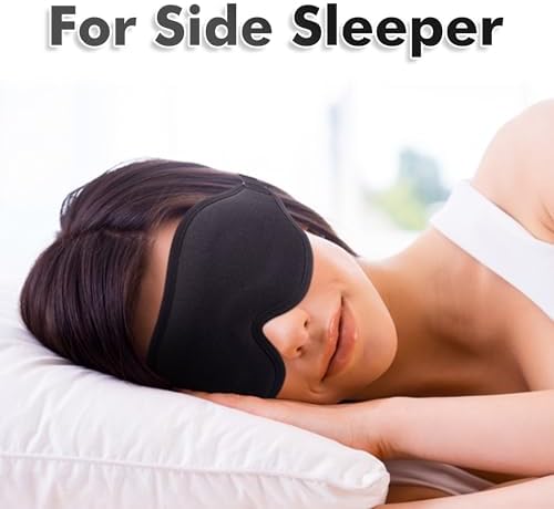 Sleep Mask for Men and Women, 3D Blackout Eye Mask for Side Sleepers, Black - Image 2