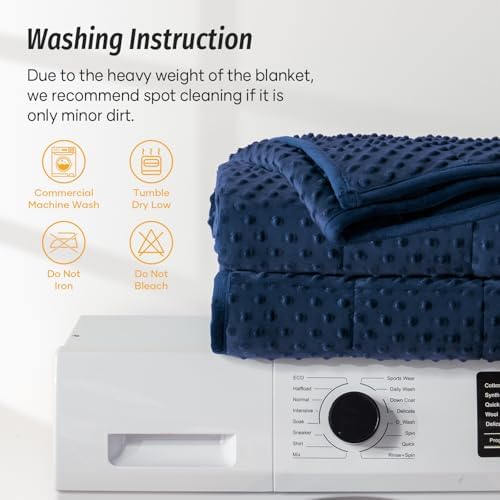 Wemore Weighted Blanket for Adults 25 lbs King Size 80"x87" Navy Blue - Image 7