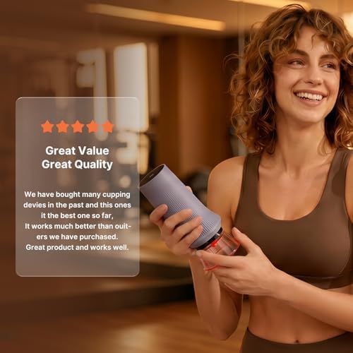 ZDEER Cupping Set, Electric Cupping Kit for Massage Therapy, Lymphatic Drainage Massager with Heat, 6 Levels for Muscle Relaxation, 4 Cups + 2 * 10ml Essential Oil - Image 5