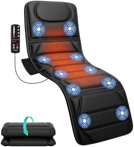 Snailax Full Body Massage Mat with Heat, 10 Motors Vibration Massage Pad by Snailax