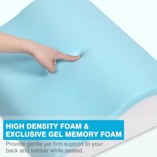 Back Support Pillow for Recliner Dual Layer Lumbar Support Pillow with Gel Memory Foam Ergonomic Orthopedic Couch Lumbar Cushions for Elderly Lower Back Pain Relief Washable Cover Brown - Image 3