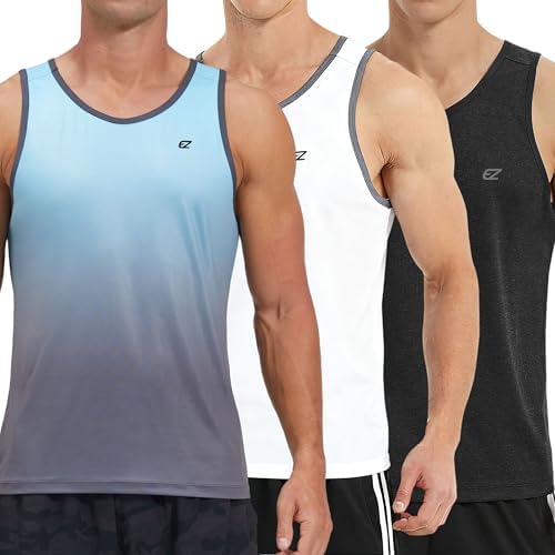 EZRUN Men's Quick Dry Workout Tank Top UPF 50+ Sweat-Wicking Gym Shirt by EZRUNSPORT