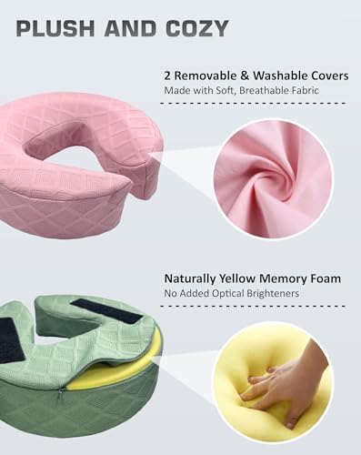 Massage Headrest for Bed with 2 Pack of Covers, Home Mattress Top Massage Kit, Adjustable Face Cradle for Professional and Home Use, Portable Face Down Head Holder Fits All Mattresses - Image 4