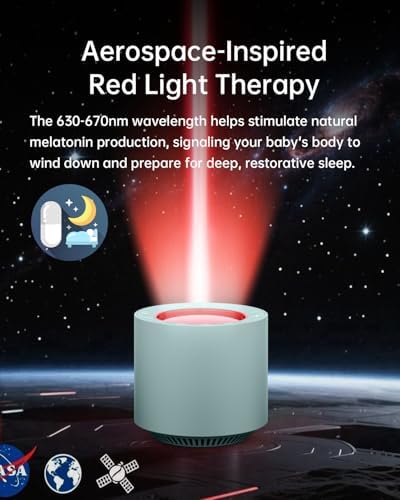 Sleep Sound Machine: Red Light Therapy White Noise Sound Machine with 38 Soothing Sounds & Calming Womb Soother, Memory Function, Dimmable Nursery Night Light with Timer for Baby Adult Gift (Slate) - Image 6