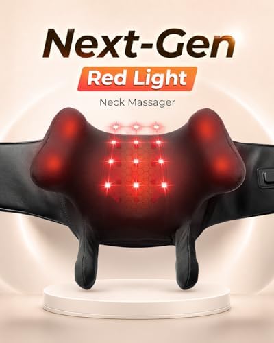 CooCoCo Red Light Neck Massager with Heat, 6D Shiatsu, 660nm & 850nm - Image 3