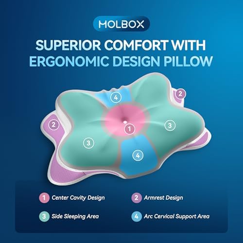 Cervical Neck Pillow for Neck Pain, Ergonomic Memory Foam for Side & Back Sleepers - Image 4