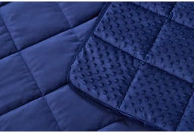 TONGDADA Minky Weighted Blanket | 40''x60'',10lbs | Cozy and Soft Minky Weighted Throw Blanket | Luxury Velvet with Premium Glass Beads | Navy Minky - Image 4