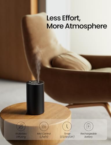 Waterless Essential Oil Diffuser, Portable Car Diffuser, Black - Image 2