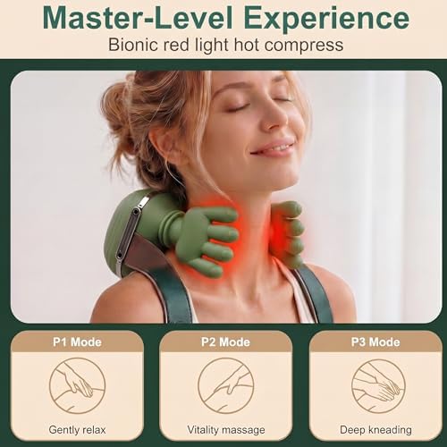 noxen Cordless Neck Massager Upgraded with Remote Control & Digital Display. 4D Neck, Shoulder and Back Massager with Heat for Pain Relief, Deep Tissue and Relaxing Massage - Image 3