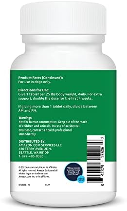 Amazon Basics Dog Hip & Joint Daily Chewable Tablets, with Glucosamine, MSM, and Chondroitin, Duck Flavored, 120 Count (Previously Solimo) - Image 3
