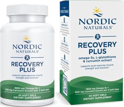 Nordic Naturals Recovery Plus, Unflavored - 45 Soft Gels - 1800 mg Omega-3 Fish Oil - 600 mg Longvida Optimized Curcumin - Cellular Health & Recovery - Post-Exercise Muscle Support - 15 Servings by Unknown