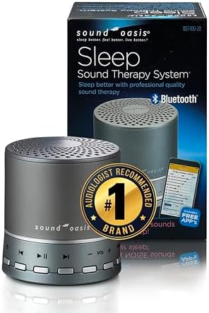 Sound Oasis Bluetooth White Noise Machine – Portable Sound Machine with 20 Non-Looping Nature, Pink & Brown Noise Sounds, Tinnitus Masker for Sleep, Baby, Office & Travel, Rechargeable by SoundOasis