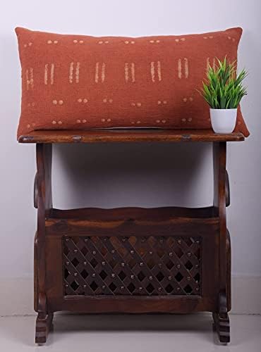 Trade Star Decorative Throw Pillow Cover 100% Cotton Handloomed Pillow Case for Couch Sofa Bed Modern Farmhouse Pillowcase (Rust Blossom 12X24 INCHES) - Image 2