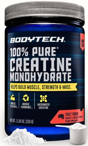 BodyTech Creatine Monohydrate Powder, Fruit Punch, 11.64 Oz, 55 Servings by BodyTech