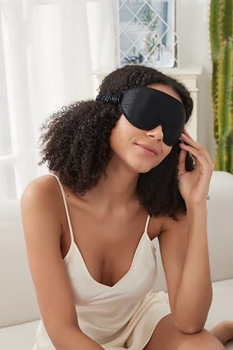 ALASKA BEAR Luxurious Silk Eye Mask with Deep Contour Molded Cups for Beauty Sleep & Lashes Extensions, 3D Zero Pressure Sleeping Eye Cover with Easy-to-Adjust Strap - Image 6