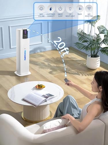 8L Smart Humidifiers for Bedroom Large Room, 2.1Gal Cool Mist Top Fill Diffuser Ambient Light, App & Remote Control, 3 Mist Modes, Quiet Humidifier for Home Office Plant - Image 3